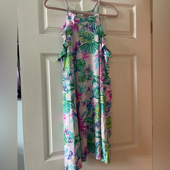 EUC- Lilly Pulitzer Billie Ruffle Amethyst Tint Mermaid Sleeveless Dress - Picture 4 of 6